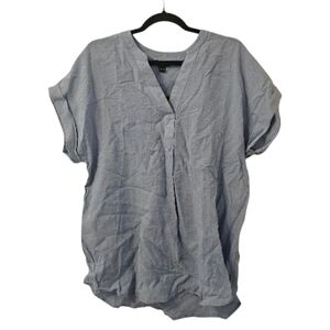 Blue Rachel Rachel Roy Women's Short Sleeve V-Neck Tunic Top